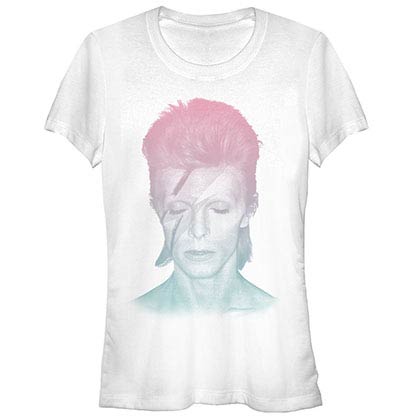 David Bowie Gradient Pose White T-Shirt