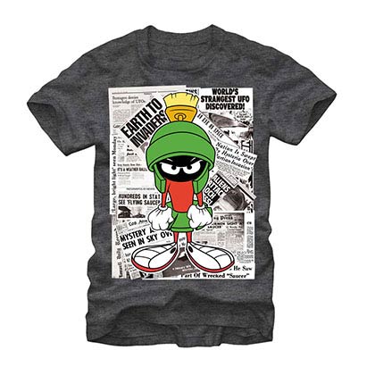 Looney Tunes In The Papers Gray T-Shirt