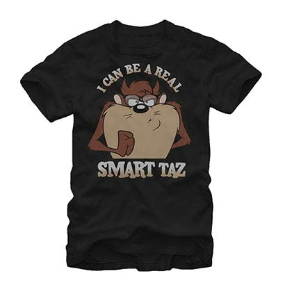 Looney Tunes Smart Taz Black T-Shirt