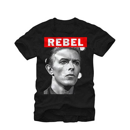 David Bowie Big Rebel Black T-Shirt