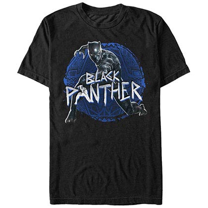 Black Panther Panther Stance Black Mens T-Shirt