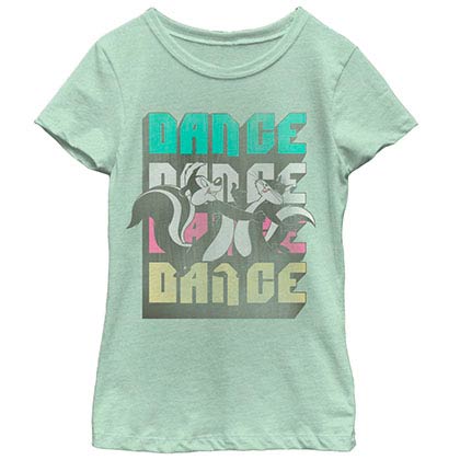 Looney Tunes Smelly Dance Green Youth Girls T-Shirt