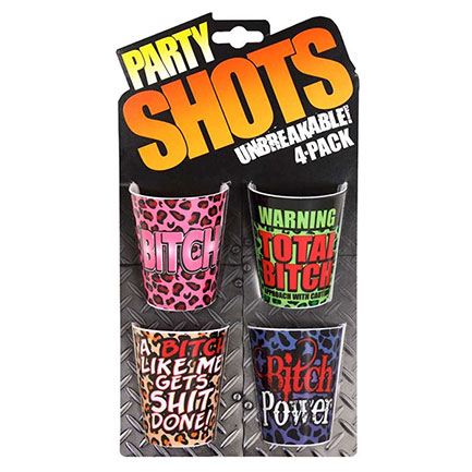 Party Shots Bitch Shot Glasses 4-Pack