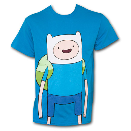Adventure Time Large Finn Shirt Blue