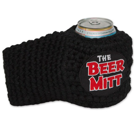 The Beer Mitt Knit Glove Can Cooler Drink Koozie