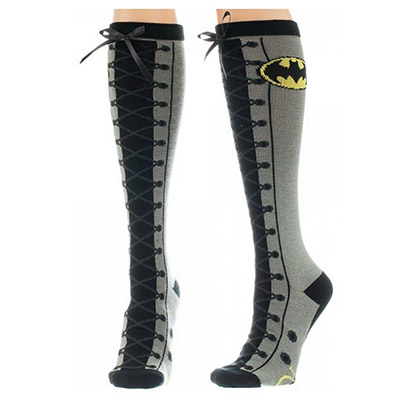 Batman Grey Faux Lace Up Socks