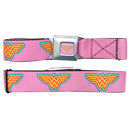 Wonder Woman Pink Seatbelt Buckle Belt