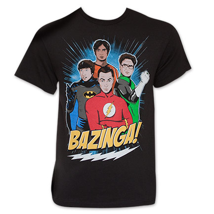 The Big Bang Theory Superhero Group Sheldon Flash Batman T-Shirt