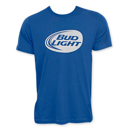 Bud Light Blue Men's White Logo Tee Shirt
