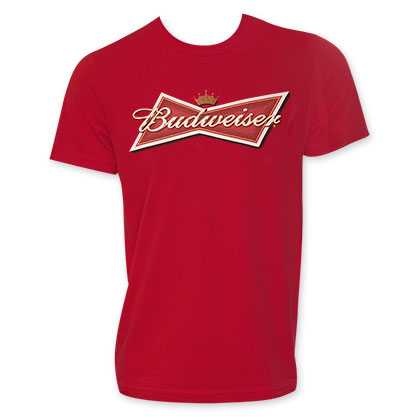Budweiser Classic Bow Tie Logo Men's Red T-Shirt