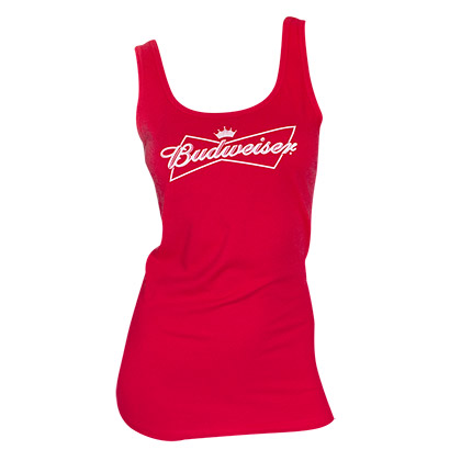 Budweiser Women's Fitted Red Tank Top