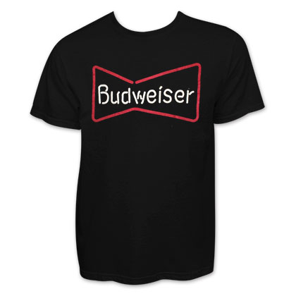 Budweiser Men's Neon Sign Black T-Shirt
