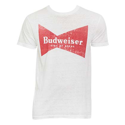 Men's Budweiser Bowtie White T-Shirt