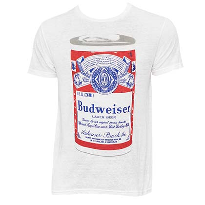 Men's Budweiser Big Can White T-Shirt