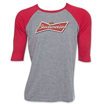 Budweiser Men's 3/4 Sleeve Logo T-Shirt