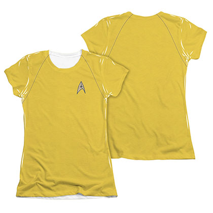 Star Trek TOS Command Uniform Costume Juniors Sublimation T-Shirt