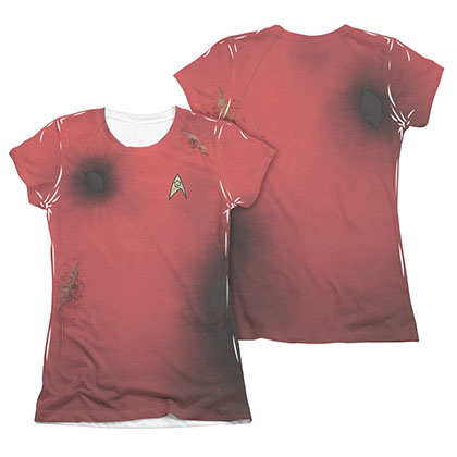 Star Trek TOS Dead Redshirt Juniors Costume Red Sublimation T-Shirt