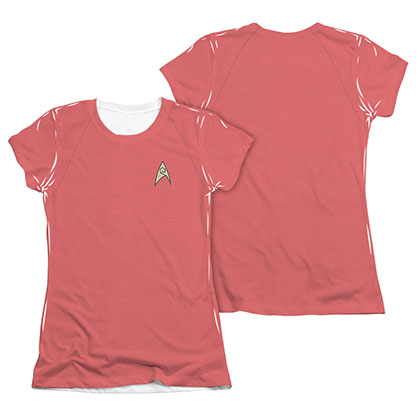 Star Trek TOS Engineering Juniors Costume Red Sublimation T-Shirt