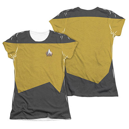 Star Trek TNG Engineering Juniors Costume Gold Sublimation T-Shirt