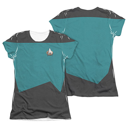 Star Trek TNG Science Juniors Costume Blue Sublimation T-Shirt