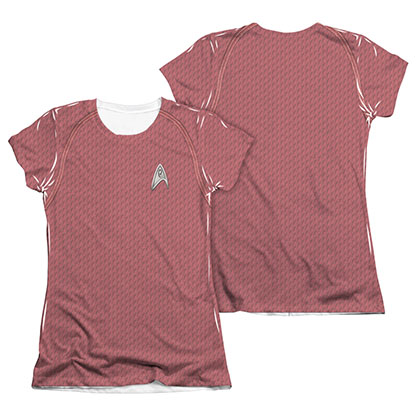 Star Trek Movie Engineering Red Juniors Costume Sublimation T-Shirt