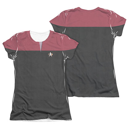 Star Trek Voyager Command Red Juniors Costume Sublimation T-Shirt