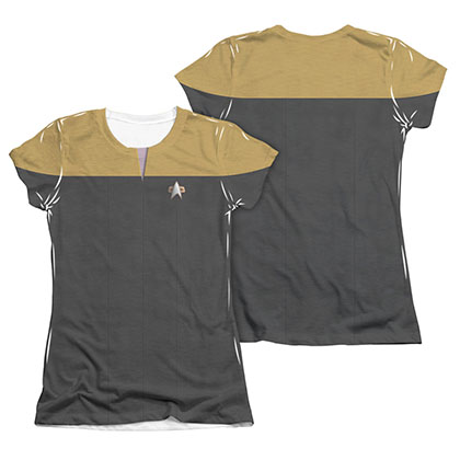 Star Trek Voyager Engineering Gold Juniors Costume Sublimation T-Shirt