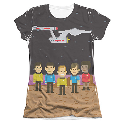Star Trek Pixel Crew TOS Sublimation Juniors T-Shirt