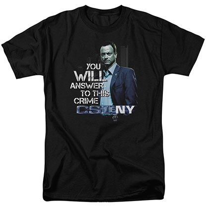 CSI: NY You Will Answer Black T-Shirt