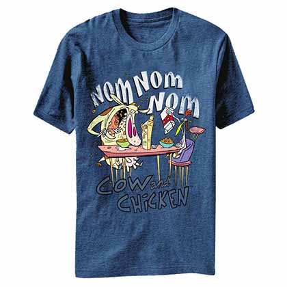 Cow and Chicken Nom Nom Blue T-Shirt