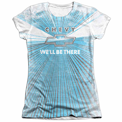 Chevy We'll Be There White Juniors Sublimation T-Shirt