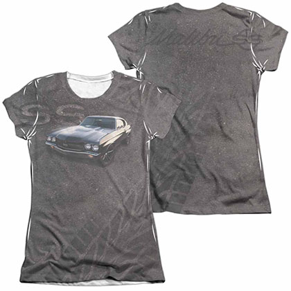 Chevy Muscle Chevelle White 2-Sided Juniors Sublimation T-Shirt