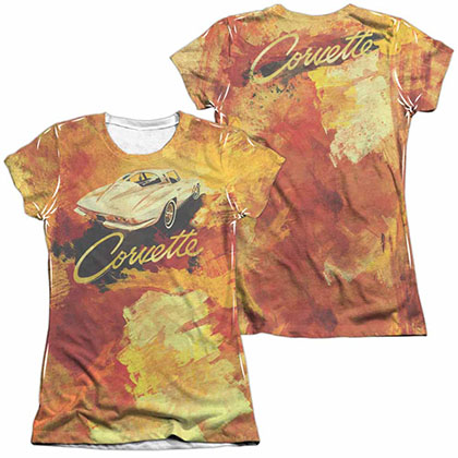 Chevy Painted Sting Ray White 2-Sided Juniors Sublimation T-Shirt