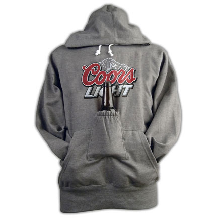 Coors Light Black Logo Grey Beer Holder Pouch Hoodie