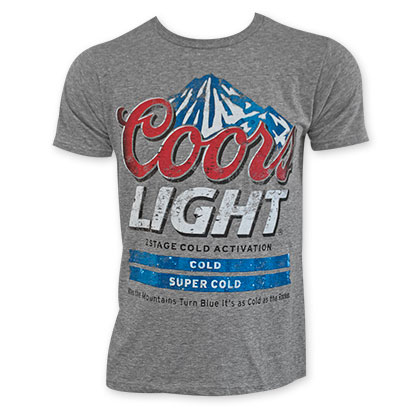 Coors Light Men's Grey Classic Logo T-Shirt