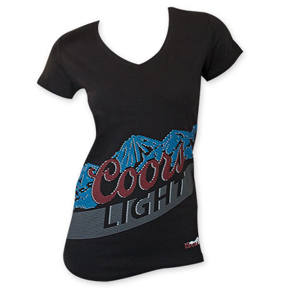 Coors Light Women's Black Lined Logo T-Shirt