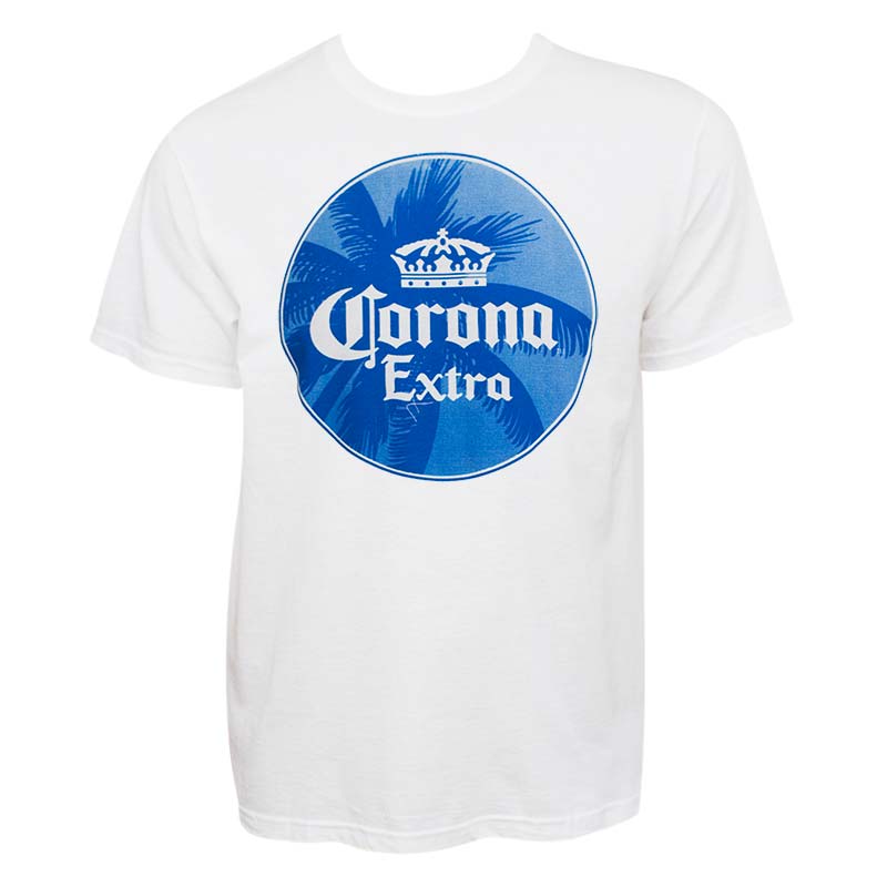 Corona Extra Men S White Palm Tree Logo T Shirt