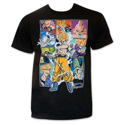 Dragon Ball Z Black Character Collage T-Shirt