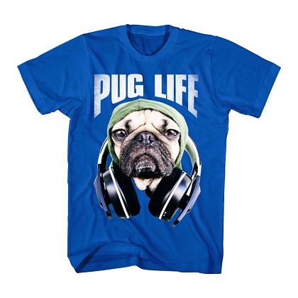 Doug The Pug Pug Life Blue Tshirt
