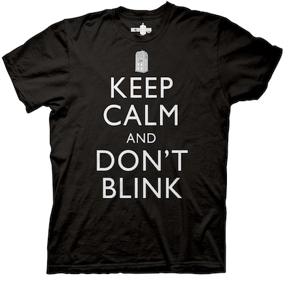 Doctor Who Keep Calm and Don't Blink Black Tshirt