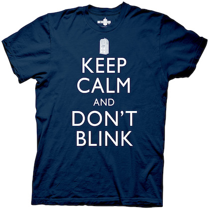 Doctor Who Keep Calm and Don't Blink Navy Blue Tshirt