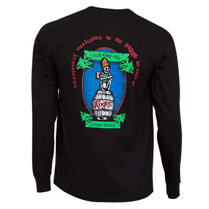 Rogue Ales Dead Guy Long Sleeve Black Graphic Tee Shirt