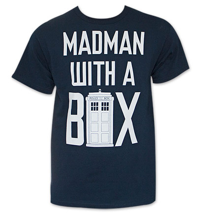 Men's Black Doctor Who Madman With A Box Tee Shirt