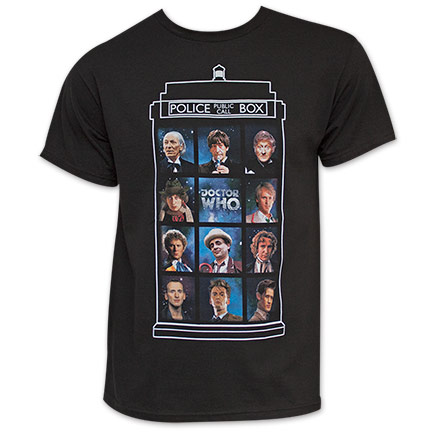 Doctor Who Police Call Box Black T-Shirt