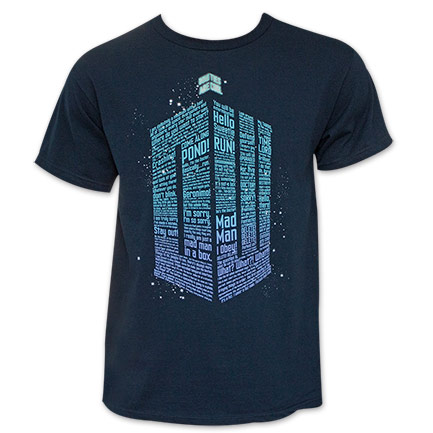 Doctor Who Words Logo Navy Tee Shirt