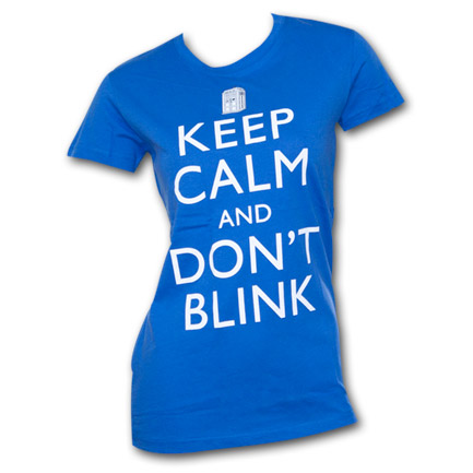 Dr. Who Keep Calm Juniors T Shirt Blue