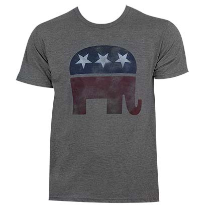 Republican Grey Men's Distressed Elephant Tee Shirt