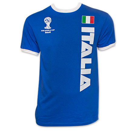 FIFA World Cup Soccer Men's Italia Italy Ringer Tee Shirt