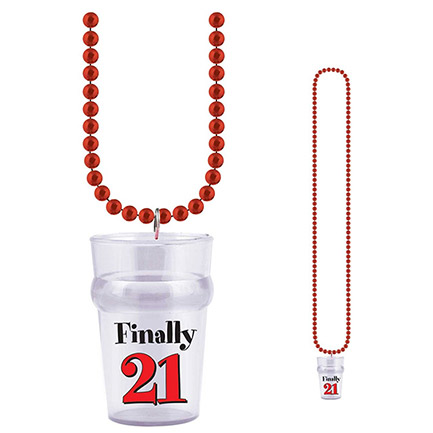 Finally 21 Shot Glass Party Necklace