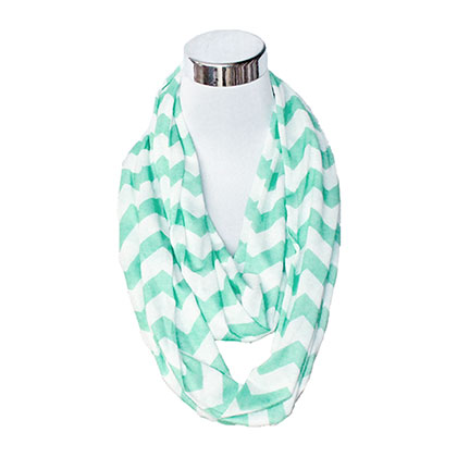 Mint Green And White Flask Scarf